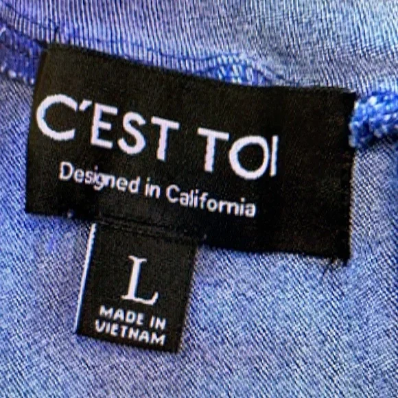 C’est Toi Dark Blue Jean Jumpsuit with Ties - Picture 7 of 12